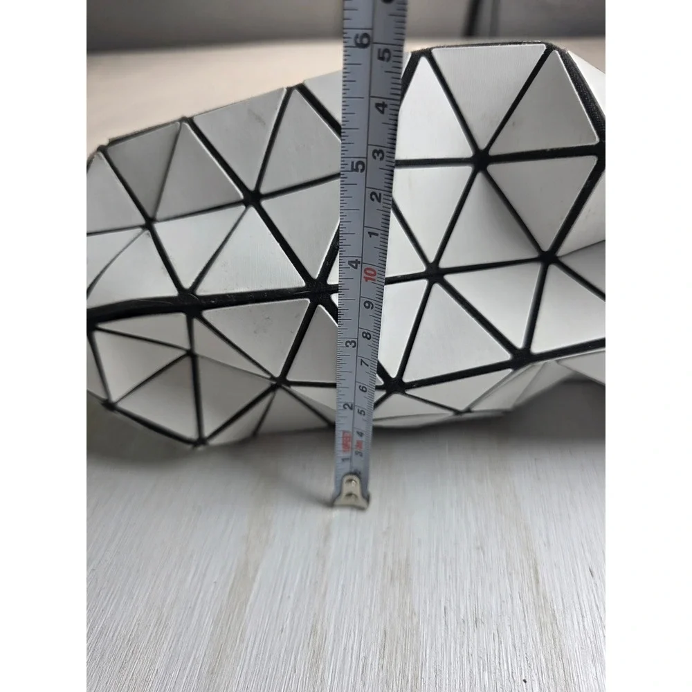 MW Geometric Triangle Tote Bag White Black Modern Minimalist Y2K Futuristic